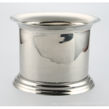 Stainless steel oval shaped ice bucket with divider